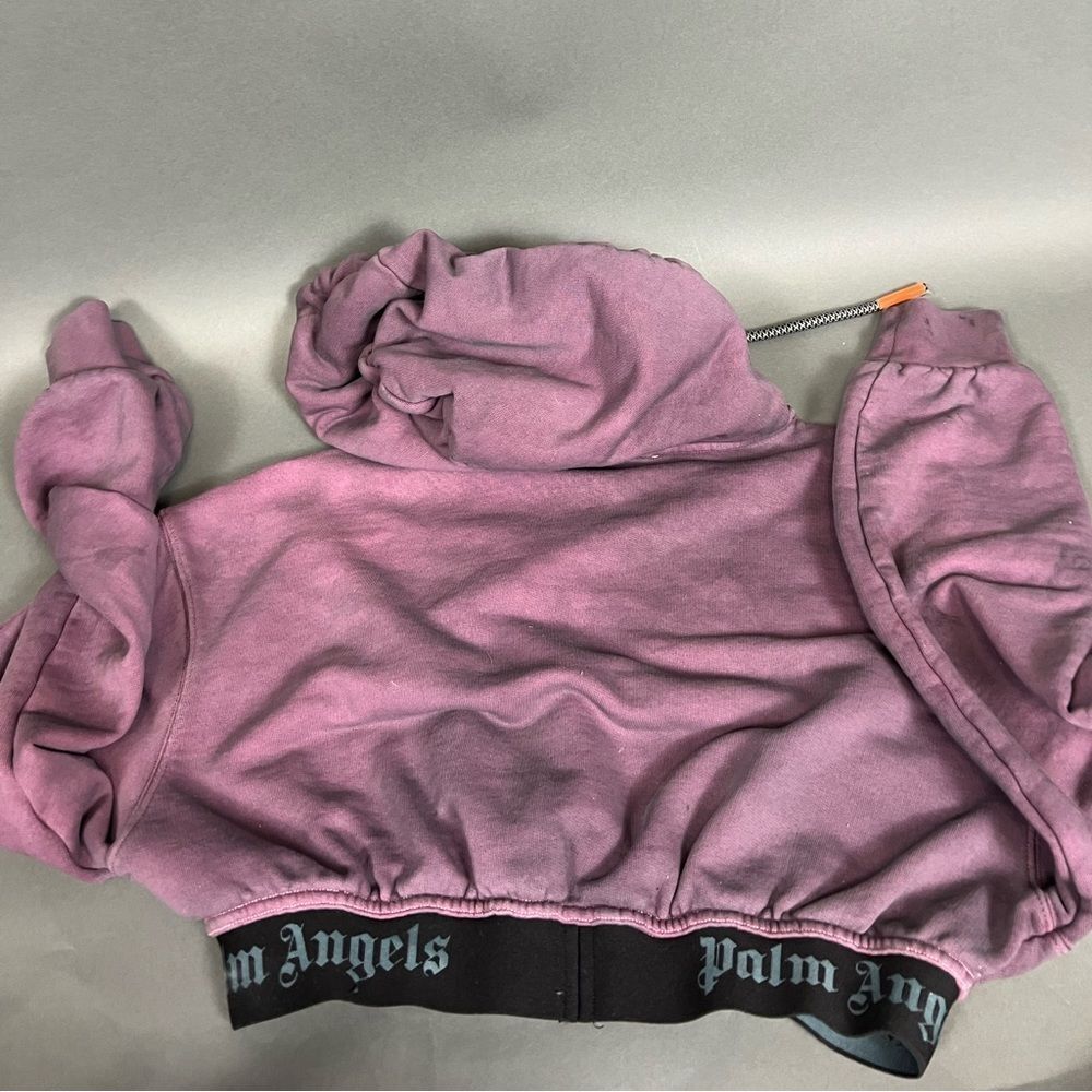 Palm Angels Purple Cropped Hoodie - Picture 6 of 8